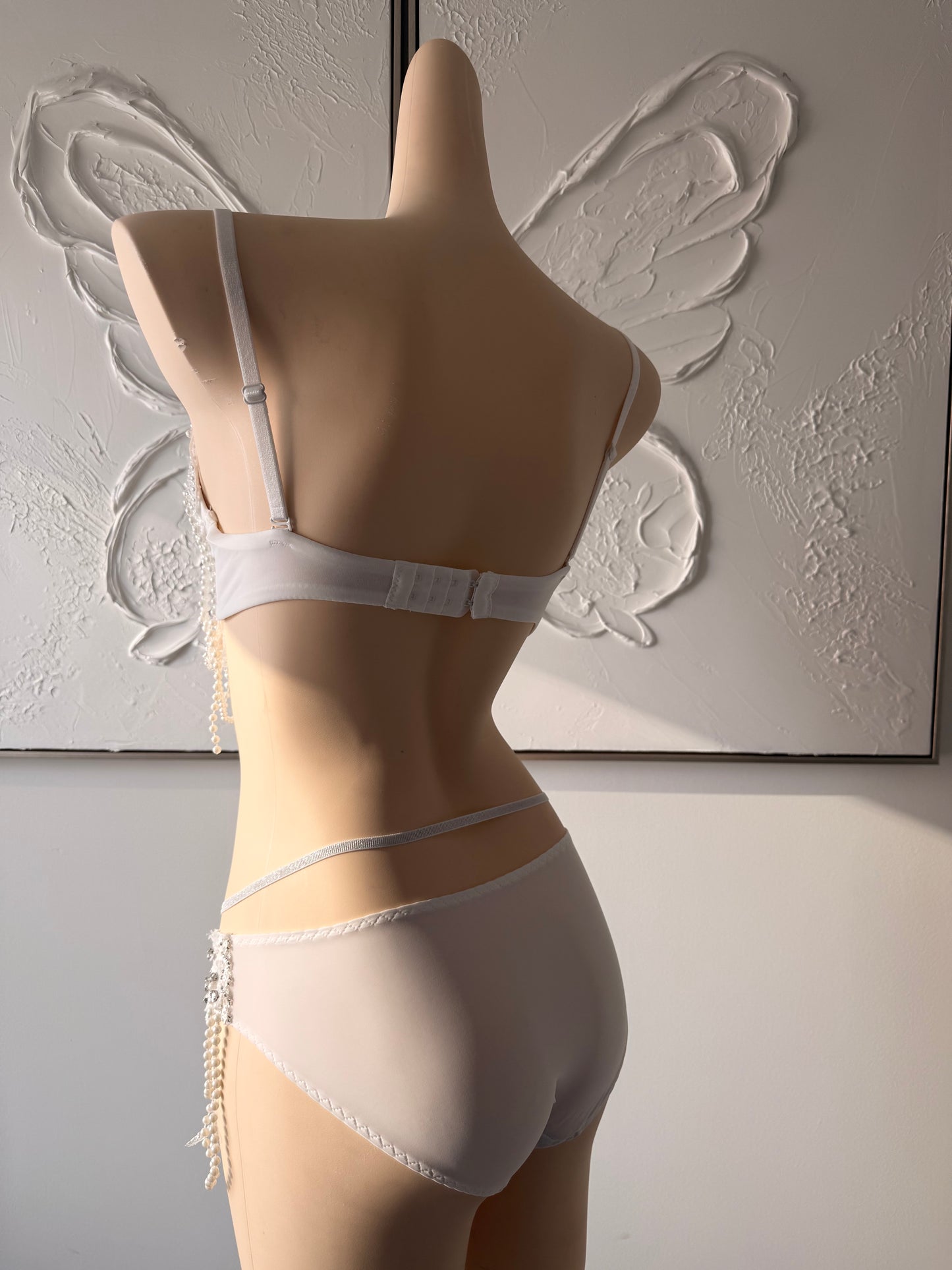 Pearl Heiress Rave Festival Outfit | White Top + Bottom