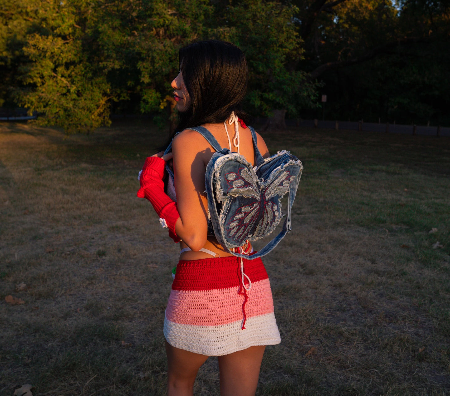 Denim Butterfly Bag