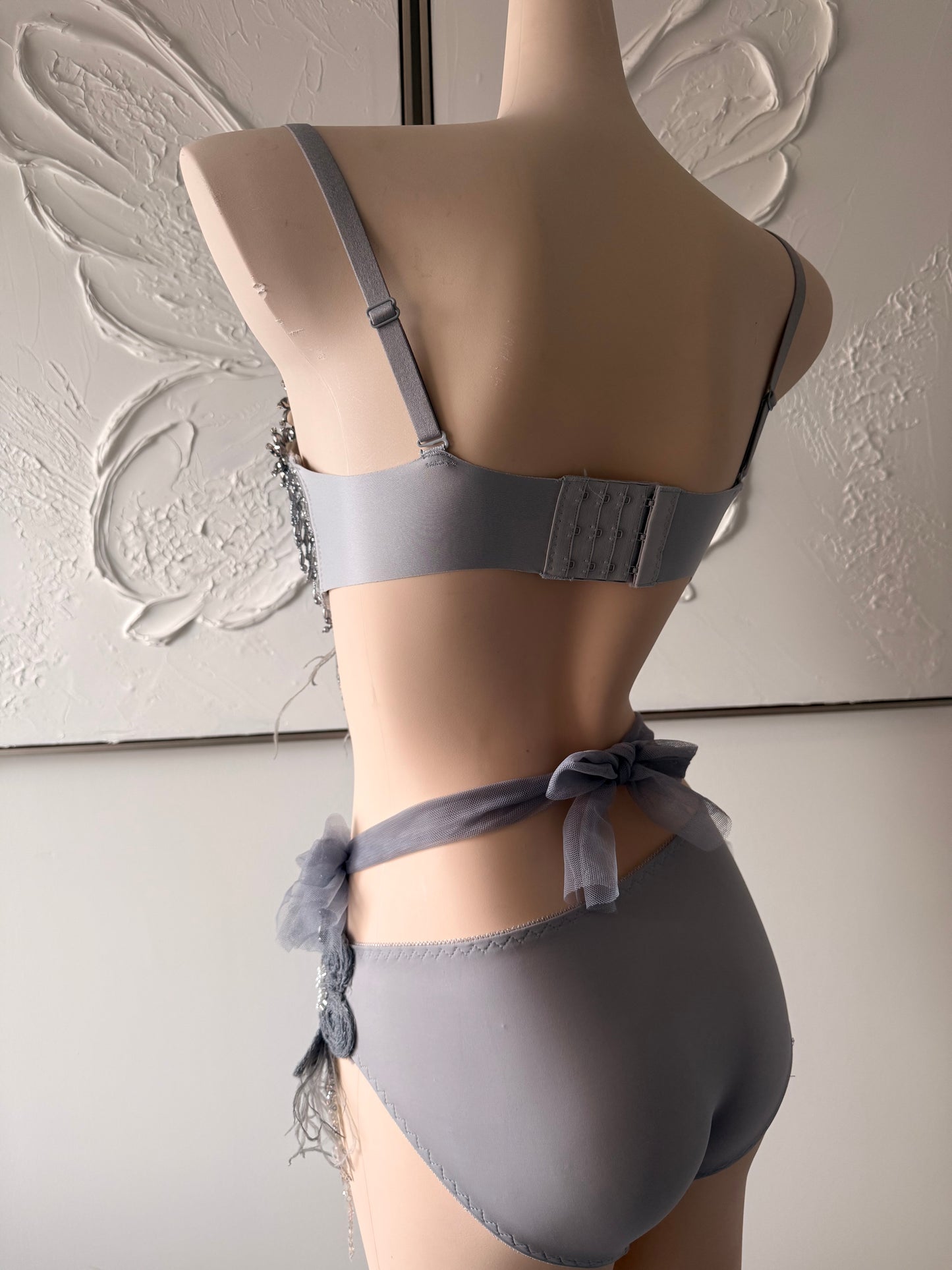 Twilight Seraphine Rave Festival Outfit | Top + Bottom (Grey)