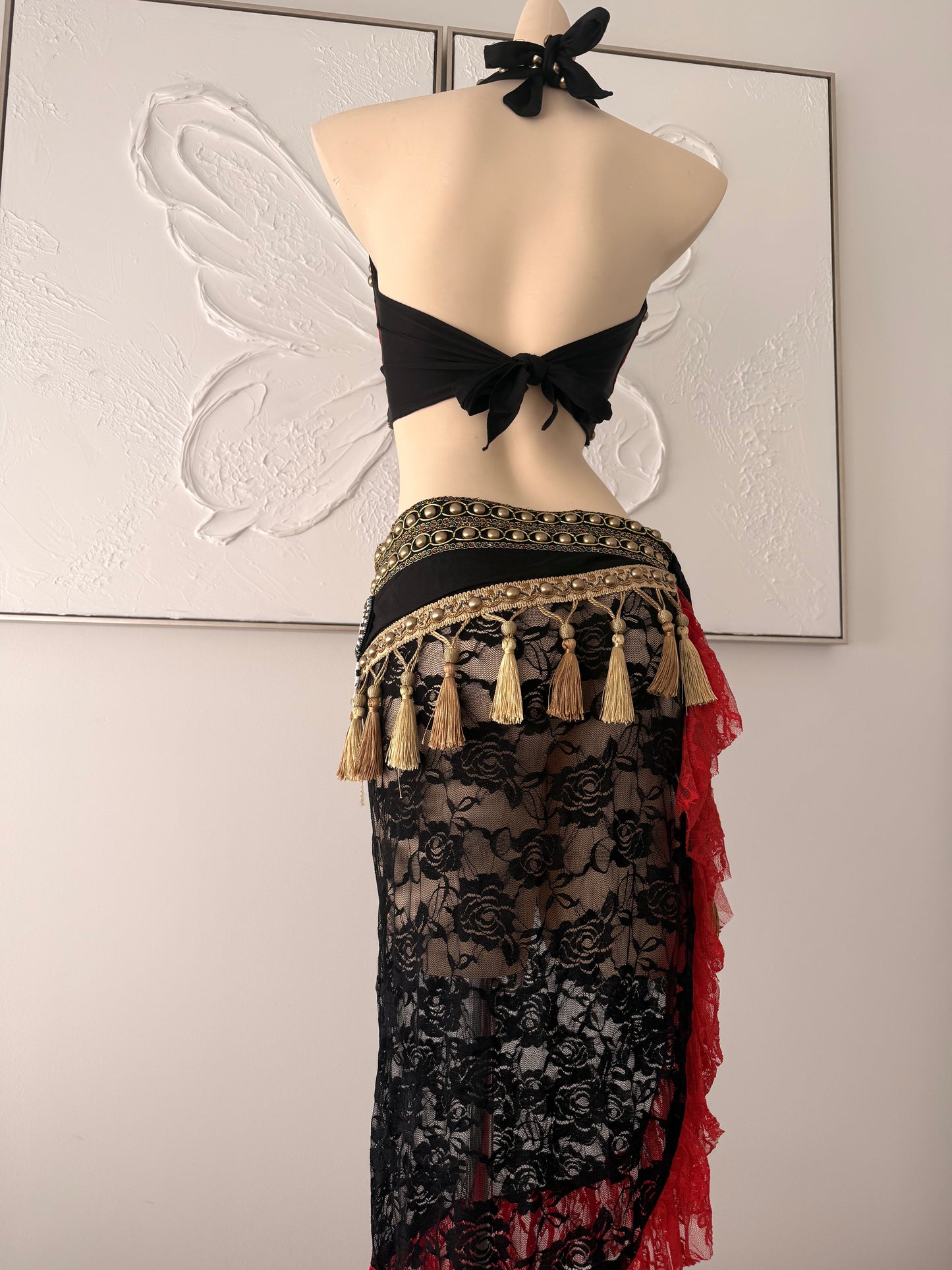Lace Enchantress | Rave Festival Outfit | Top + Skirt 2 Piece Set