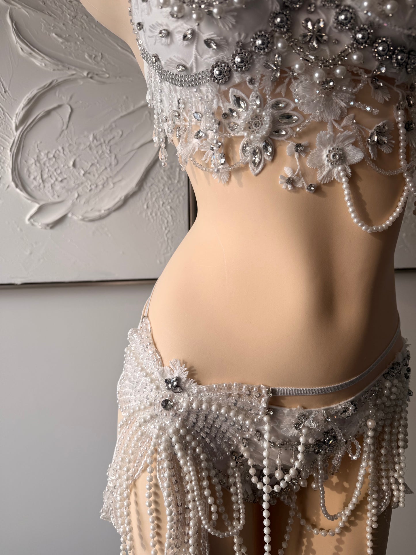 Pearl Heiress Rave Festival Outfit | White Top + Bottom