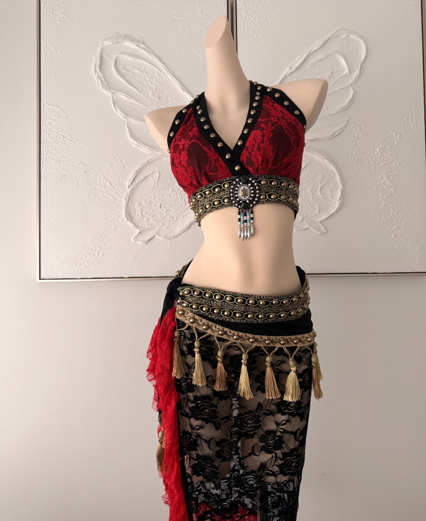Lace Enchantress | Rave Festival Outfit | Top + Skirt 2 Piece Set