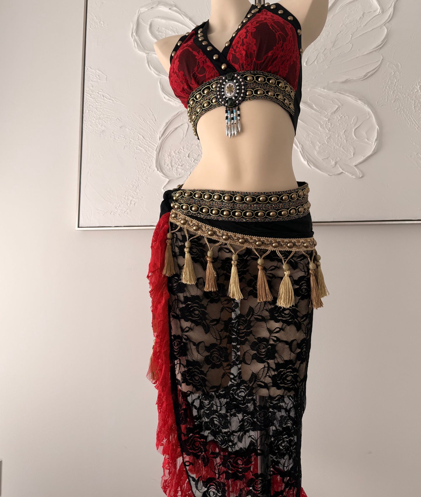 Lace Enchantress | Rave Festival Outfit | Top + Skirt 2 Piece Set