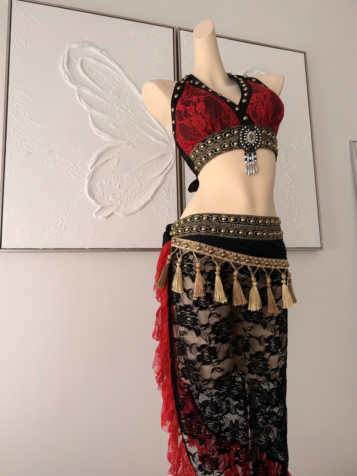 Lace Enchantress | Rave Festival Outfit | Top + Skirt 2 Piece Set