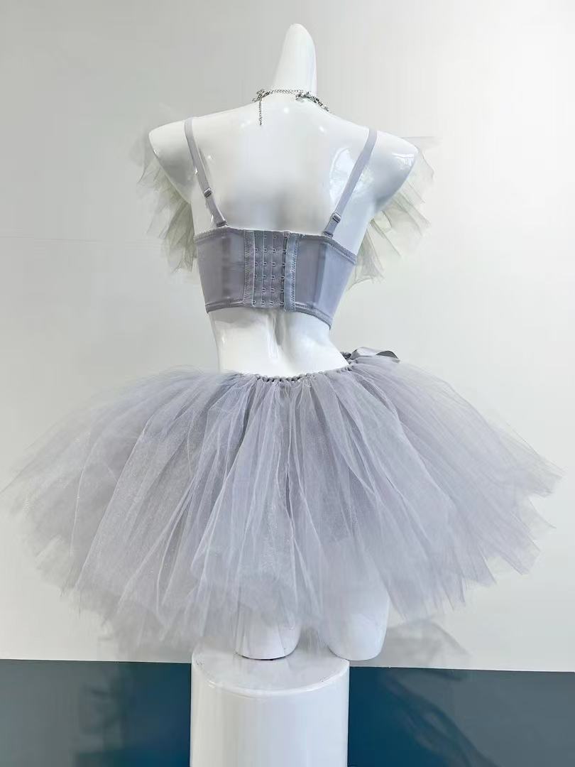 Ballerina Fantasy | Rave Festival Outfit | Top + Bottom + Tutu Skirt
