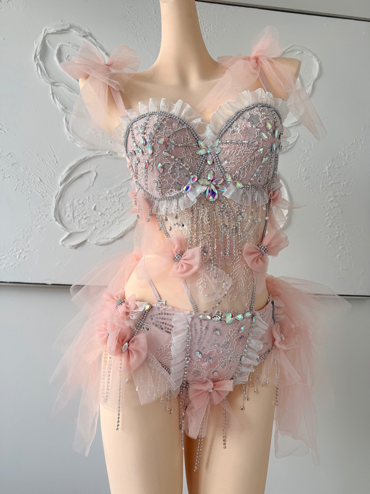 Soft Blush Rave Festival Outfit | Bodysuit