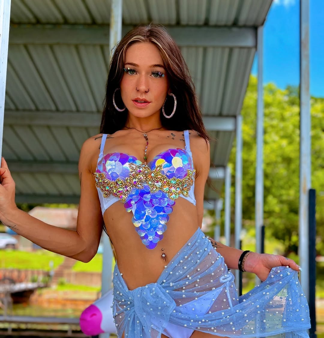 Mermaid Festival Outfit | Bra + Skirt + Bottom 3 Piece set for EDM Festival/Rave/Vacation