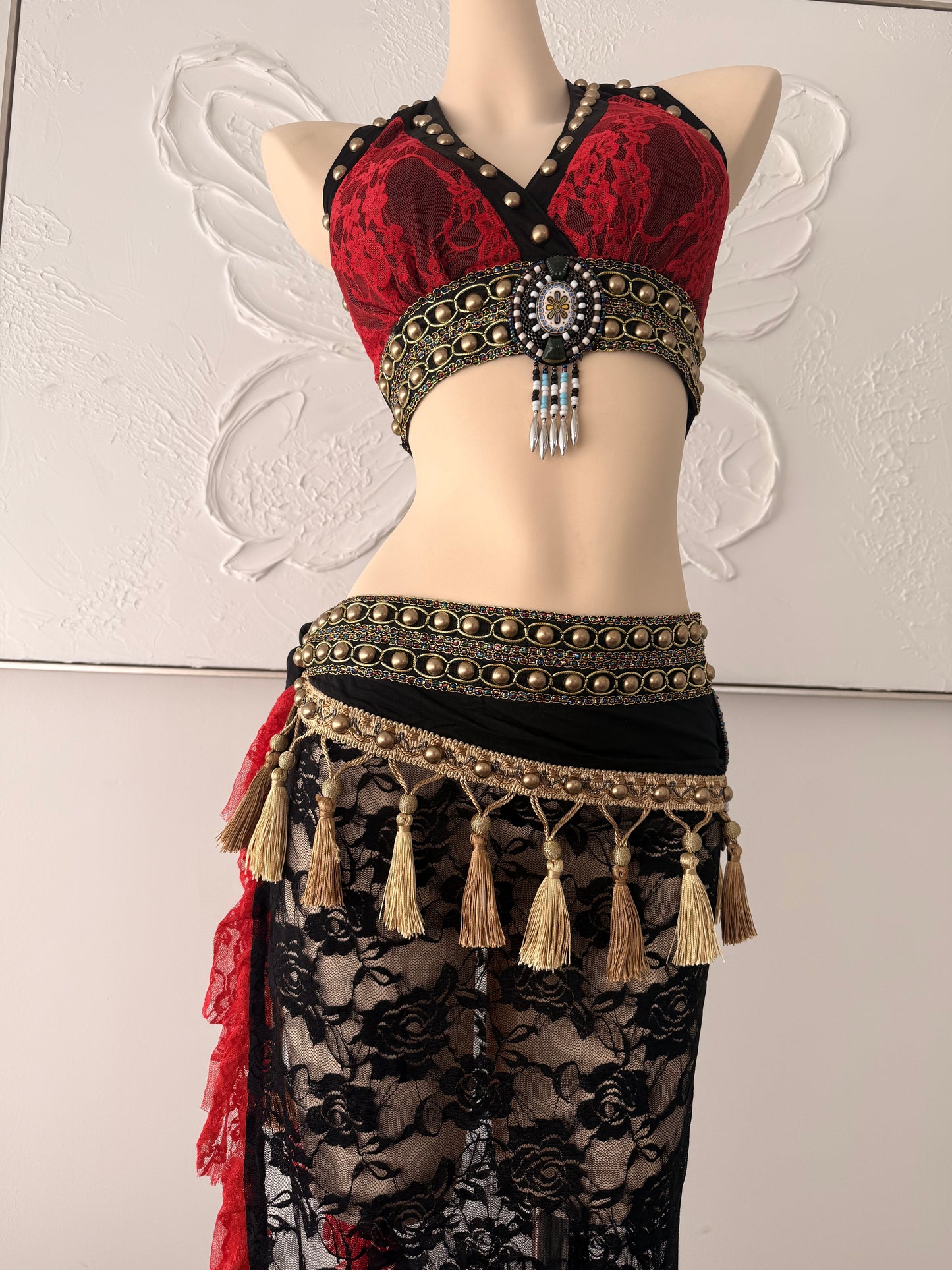 Lace Enchantress | Rave Festival Outfit | Top + Skirt 2 Piece Set