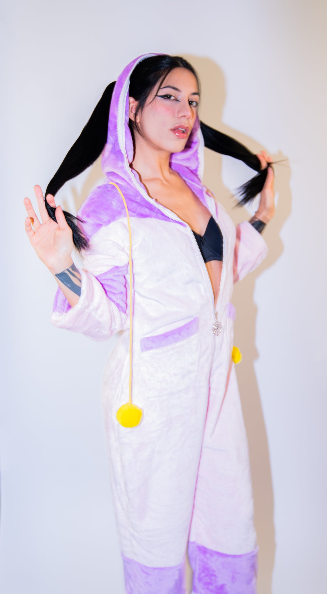 Street Fighter Juri Costume for Cosplay /Halloween | Onesie + Spider + Black Bra 3 Piece