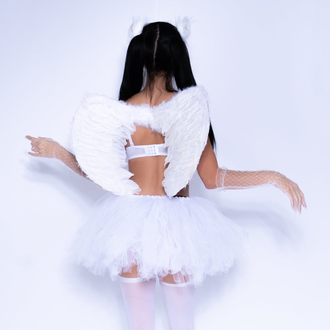 Fallen Angel Festival Outfit | LED Bra + LED Tutu Skirt + Wings + Shorts