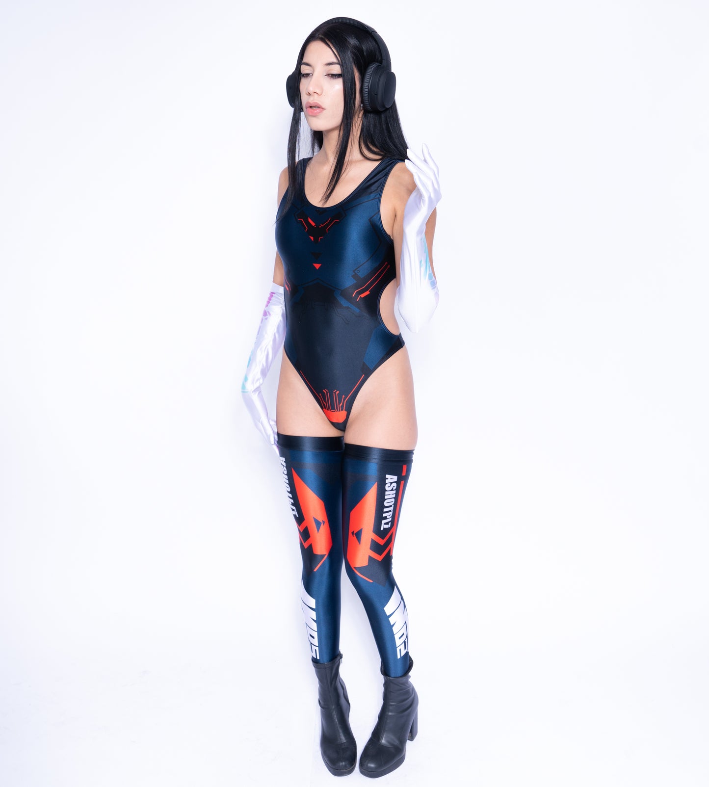 Racing girl costume | Bodysuit + Sleeves + Stockings 3 Piece Set