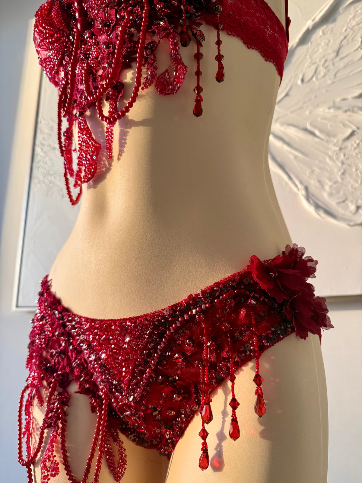 Scarlet Desire Rave Festival Outfit | Red Top + Bottom