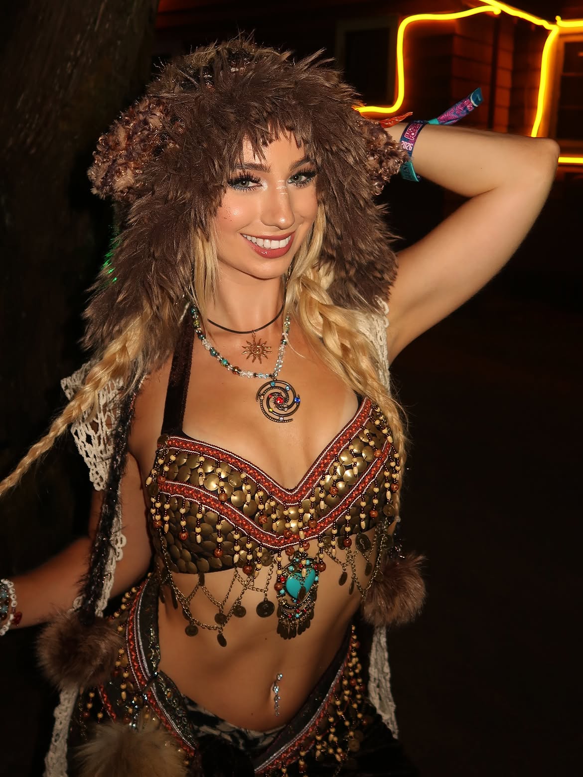 Seraphic Oasis Princess Rave Outfit | Bra + Wrap Skirt 2 Piece Festival Set