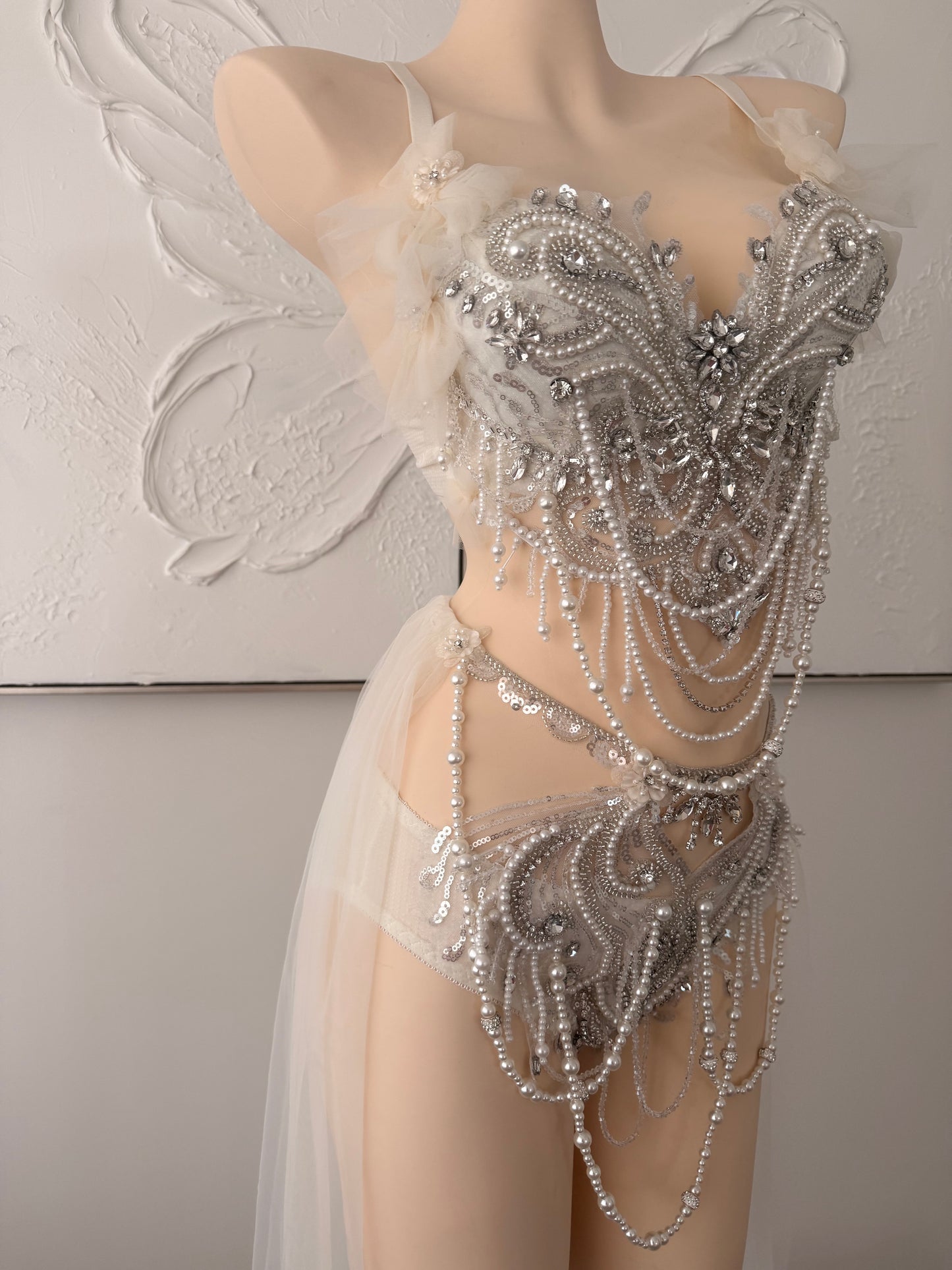 Aurora de Perle Rave Festival Outfit | Top + Bottom w Skirt