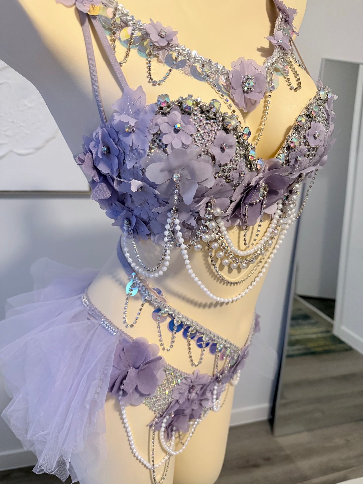 3D Violet Muse Rave Festival Outfit | Top + Bottom