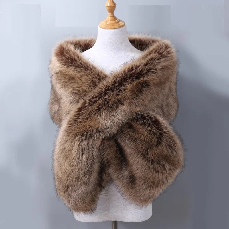 Fluffy Faux Fur Cape / Scarf | Festival Accessary