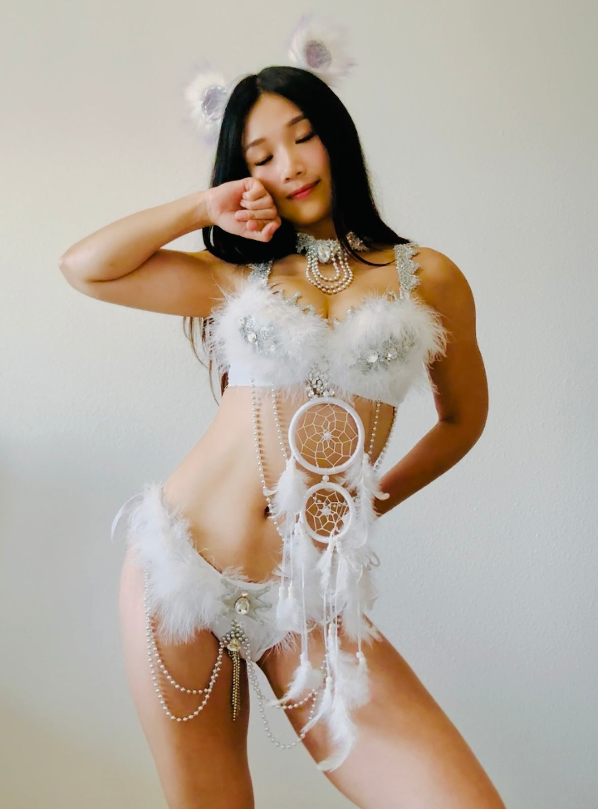 Dream Catcher Rave Set| Necklace + Bra + Panties + Tutu 4 pieces Festival Outfit