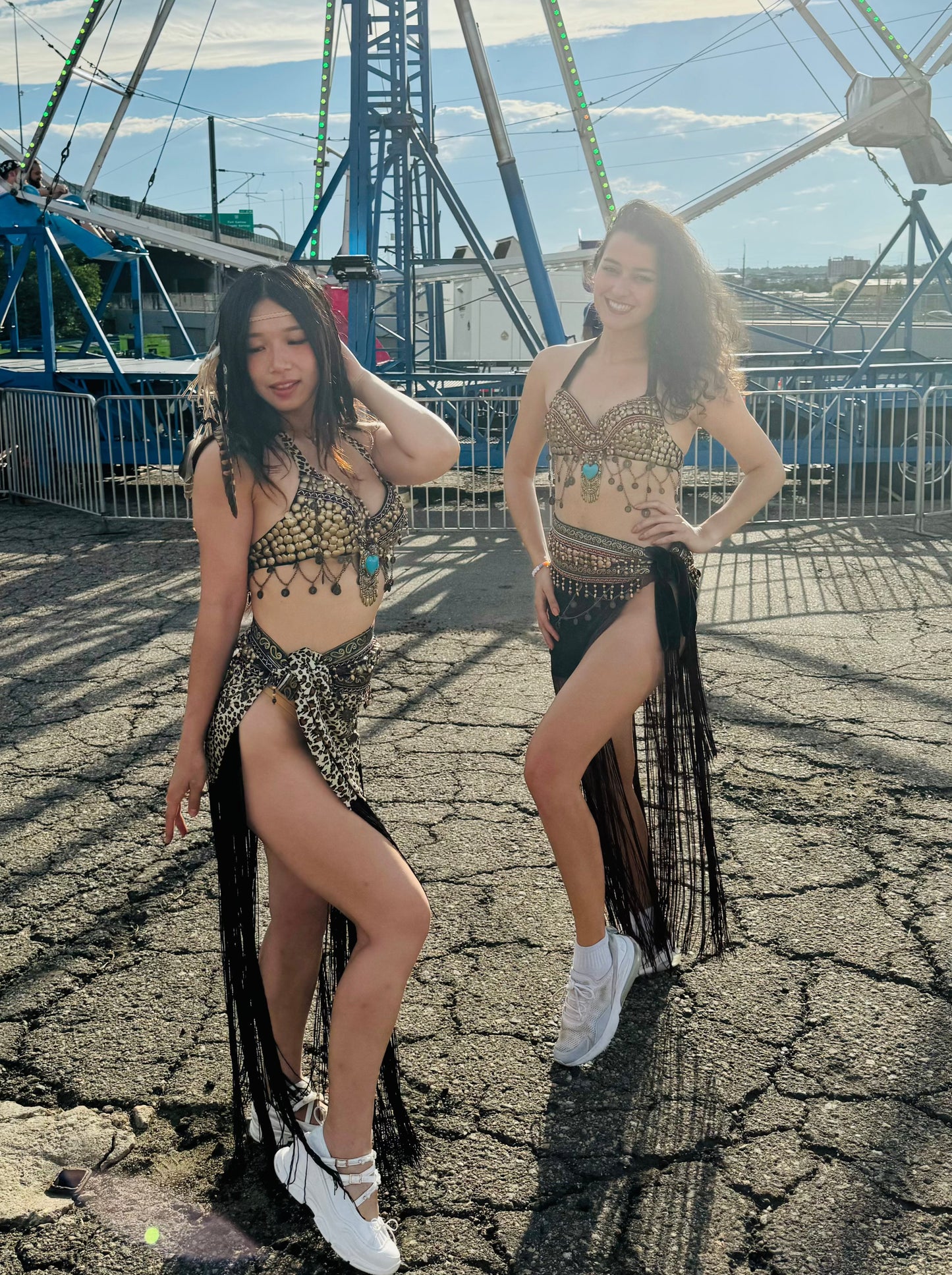 Seraphic Oasis Princess Rave Outfit | Bra + Wrap Skirt 2 Piece Festival Set