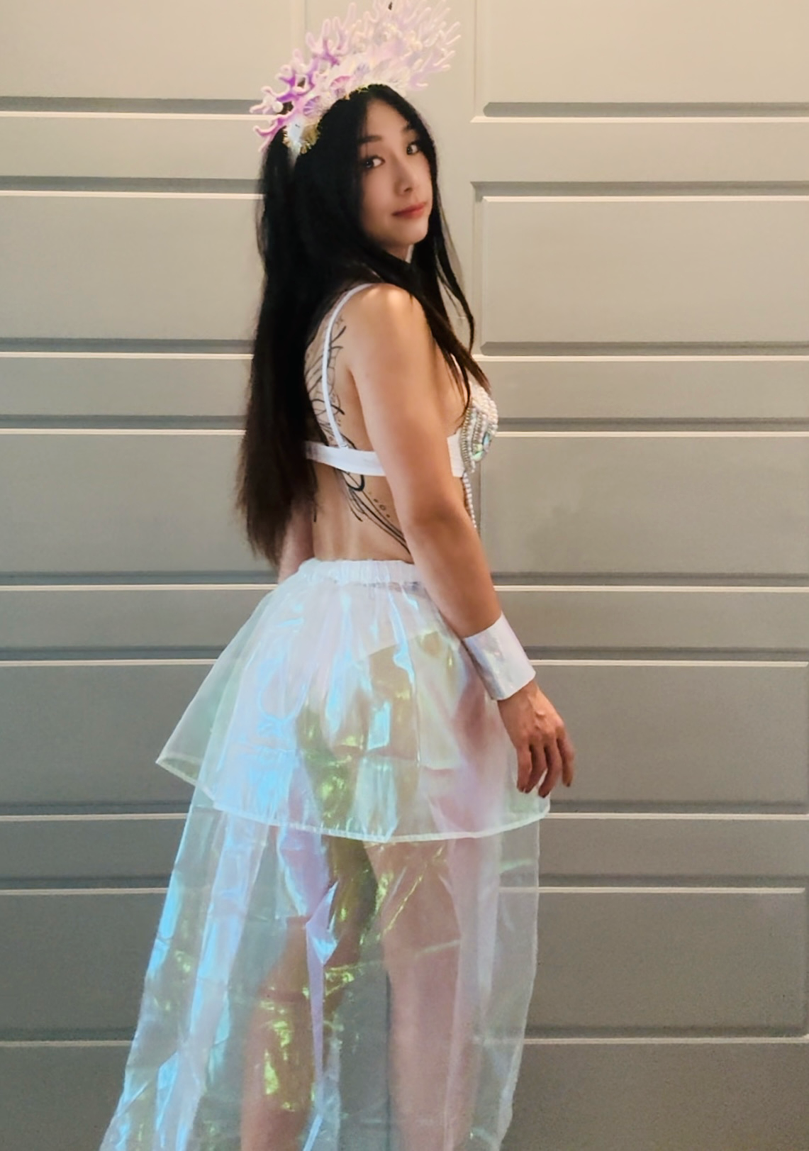 Moon Goddess Rave Festival Outfit | Bra + Panty + Skirt + Wristbands