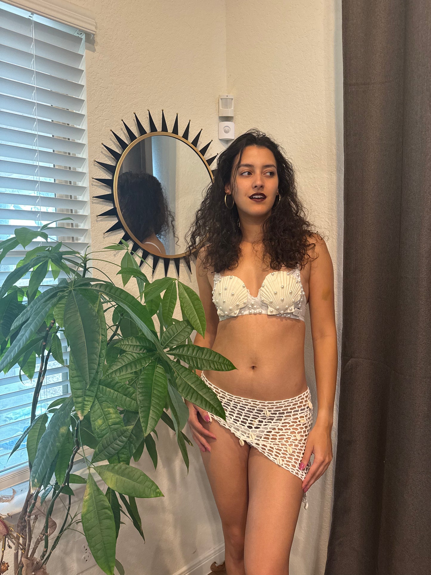See Princess Festival Outfit | LED Shell Bra + Scarf Skirt 2 Set for Beach/ Parties/ Raves